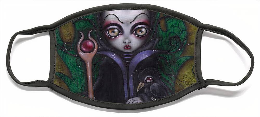 Villains Face Mask featuring the painting Maleficent by Abril Andrade