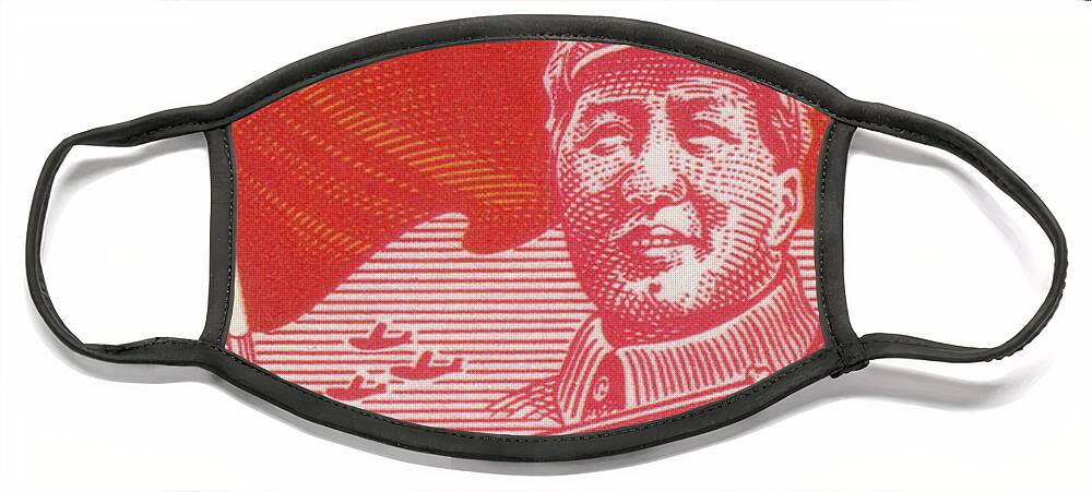 Philately Face Mask featuring the photograph Mao Zedong, Northeast China Postage by Science Source