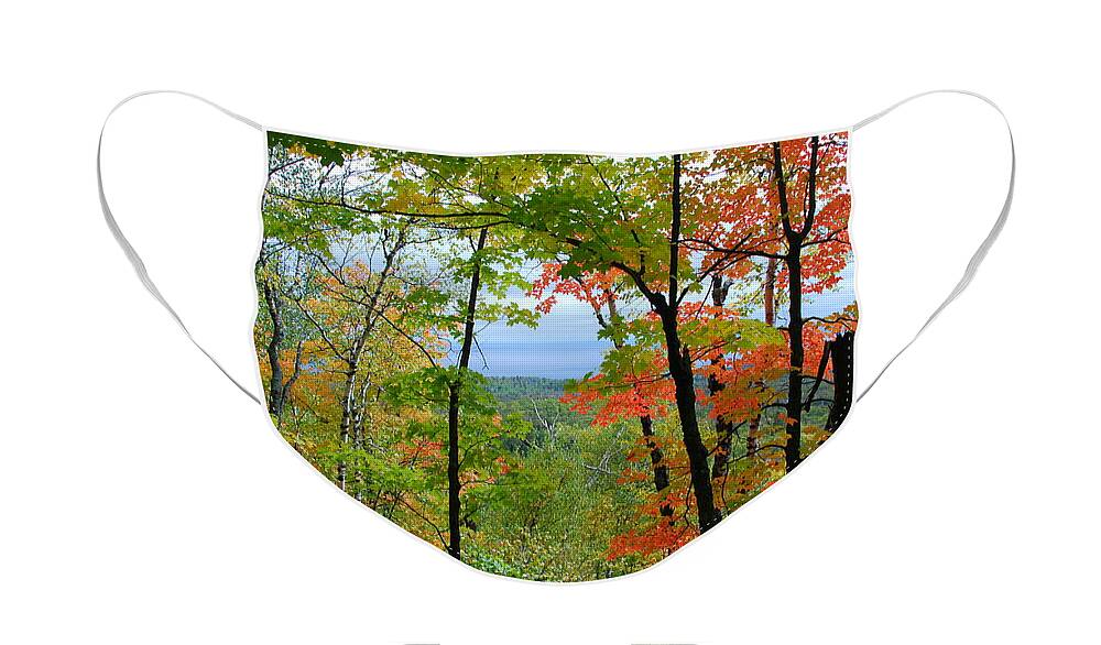 Landscape Face Mask featuring the photograph Maples Against Lake Superior - Tettegouche State Park by Cascade Colors