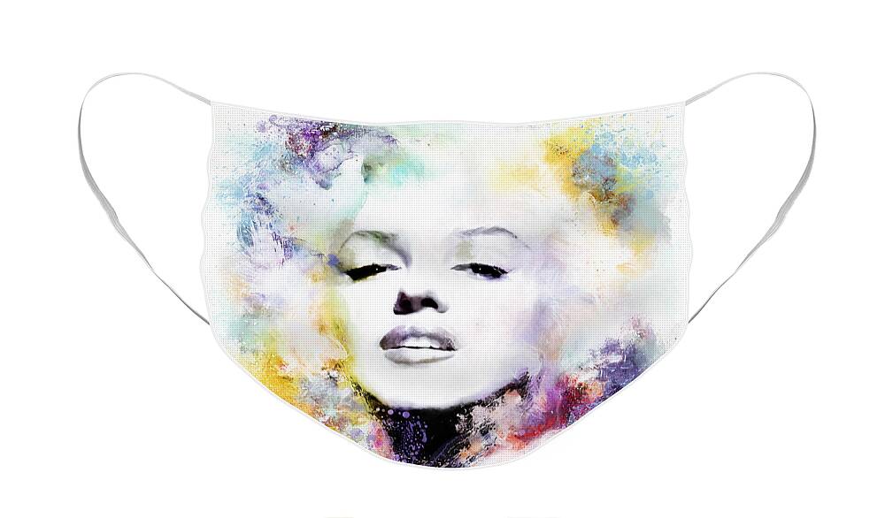 American Beauty Face Mask featuring the painting Marilyn American Beauty by Shanina Conway