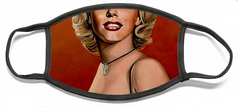 Marilyn Monroe Face Mask featuring the painting Marilyn Monroe 6 by Paul Meijering