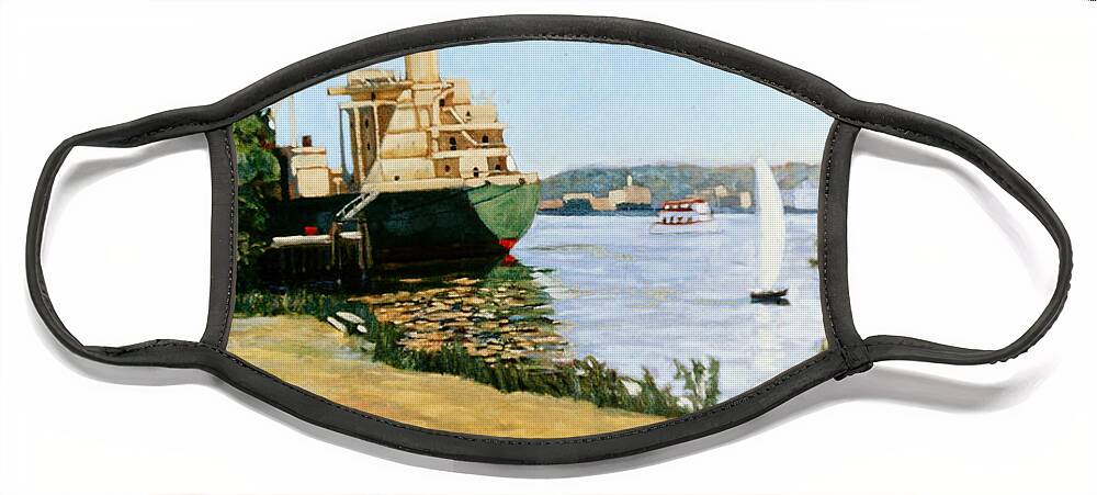 The Potomac River Painting Face Mask featuring the painting Maritime by David Zimmerman