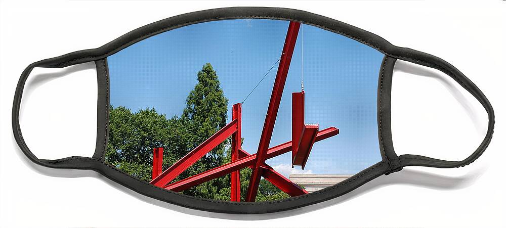 Mark Di Suvero Steel Beam Sculpture Face Mask featuring the photograph Mark di Suvero Steel Beam Sculpture by Kenny Glover