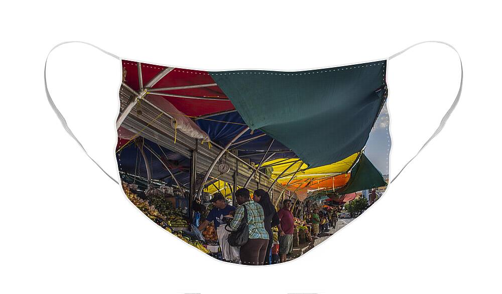 Market Face Mask featuring the photograph Market Day by Louise Magno