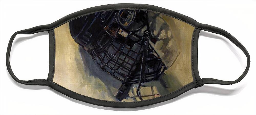 Hockey Face Mask featuring the painting Maybe Next Year by Deb Putnam