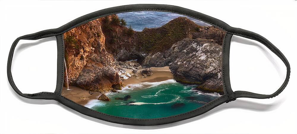 Mcway Falls Face Mask featuring the photograph McWay Falls by Anthony Michael Bonafede