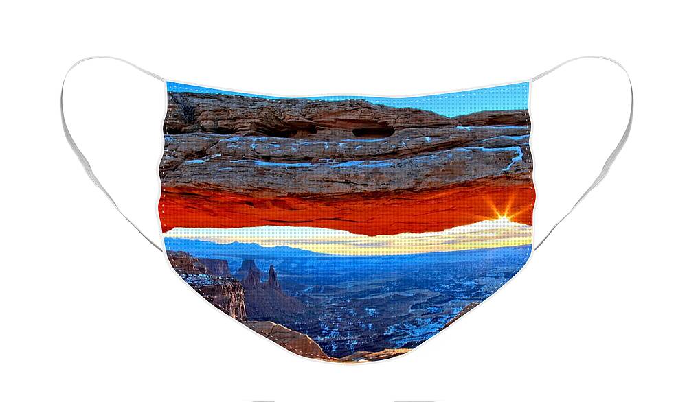 Canyonlands National Park Face Mask featuring the photograph Mesa Arch Sunrise by Adam Jewell