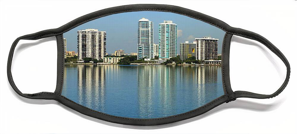 Architecture Face Mask featuring the photograph Miami Brickell Skyline by Raul Rodriguez
