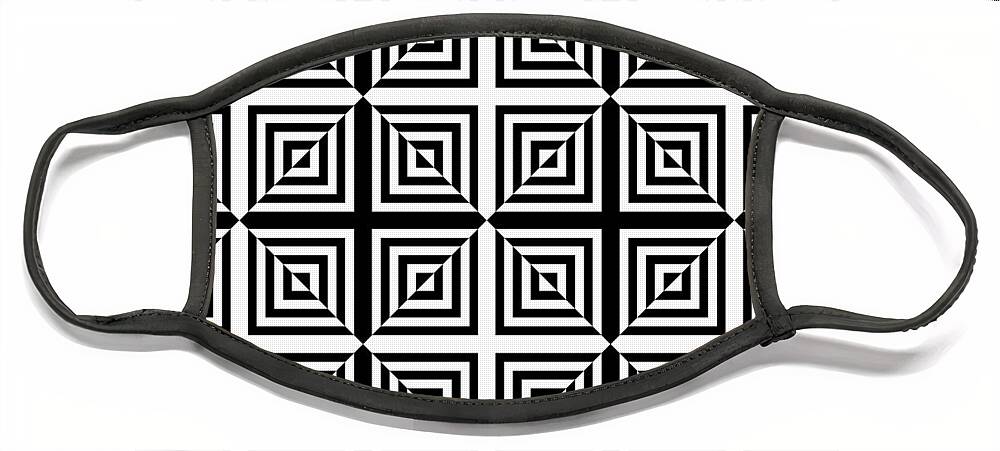 Squares Face Mask featuring the digital art Mind Games 30 se by Mike McGlothlen