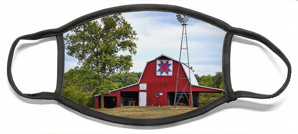 Barn Face Mask featuring the photograph Missouri Star Quilt Barn by Cricket Hackmann