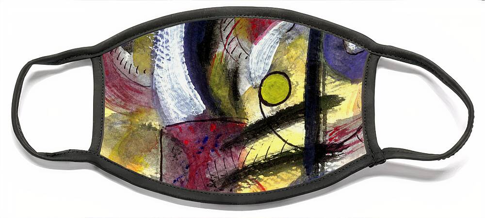 Abstract Art Face Mask featuring the painting Misty Moon by Stephen Lucas