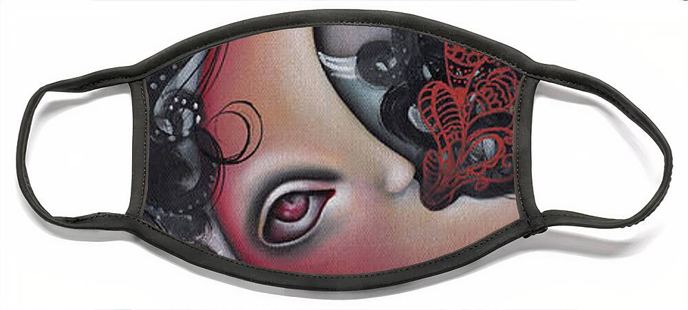 Fantasy Face Mask featuring the painting Moon Keeper by Abril Andrade