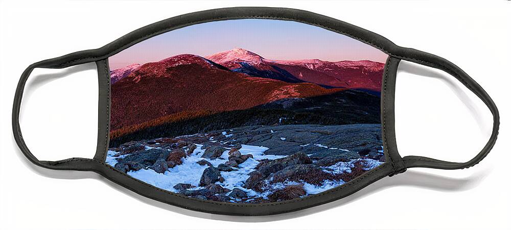 Appalachian Trail Face Mask featuring the photograph Moonrise Over The Presidential Range by Jeff Sinon