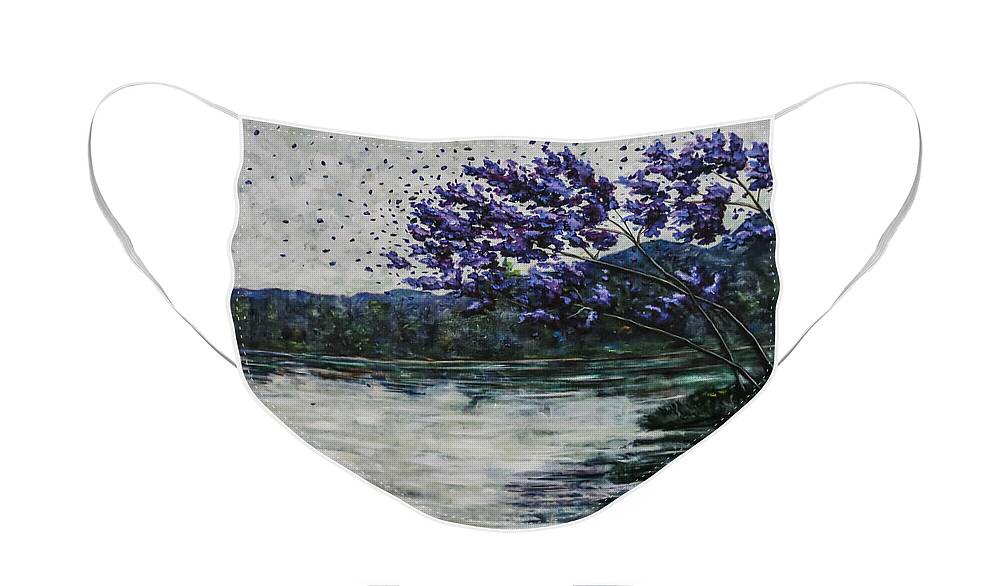 Trees Face Mask featuring the painting Morning Clarity by Joel Tesch