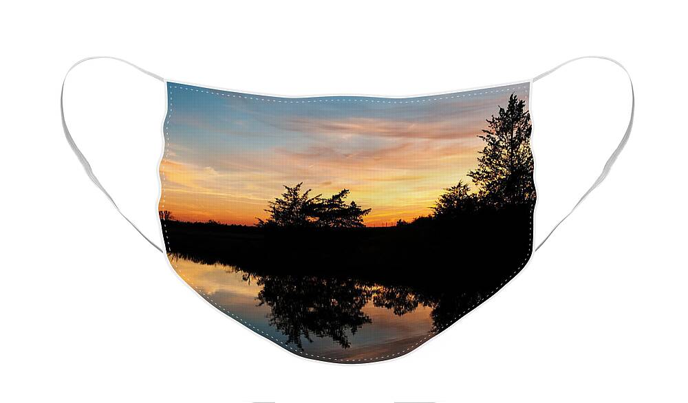 Reflections Face Mask featuring the photograph Mosquito Creek Sunset by Lara Ellis