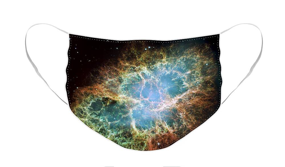 3scape Face Mask featuring the photograph Most detailed image of the Crab Nebula by Adam Romanowicz
