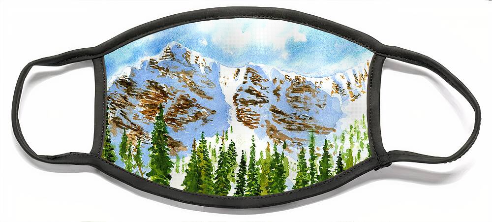 Mountains Face Mask featuring the painting Mount Ogden by Walt Brodis