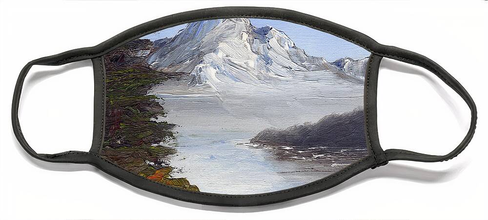 Mountain Face Mask featuring the painting Mountain Region by Michelle Bien