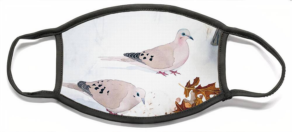 Mourning Doves Face Mask featuring the painting Mourning Doves by Laurel Best