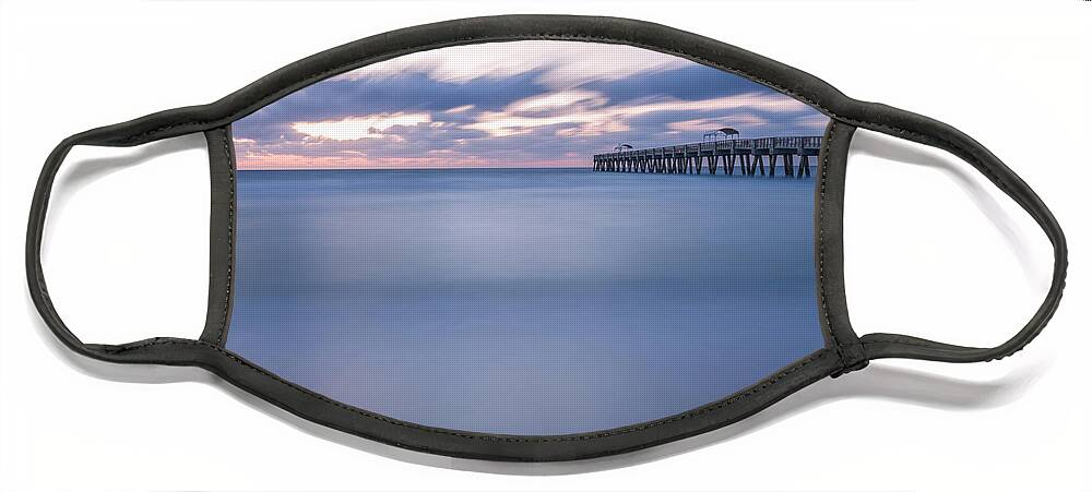 Acrylic Face Mask featuring the photograph Moving Along the Pier by Jon Glaser
