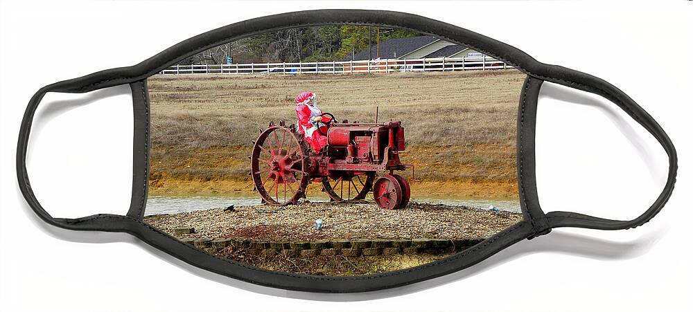 Mrs Claus Face Mask featuring the photograph Mrs Red Neck Santa by Kim Galluzzo