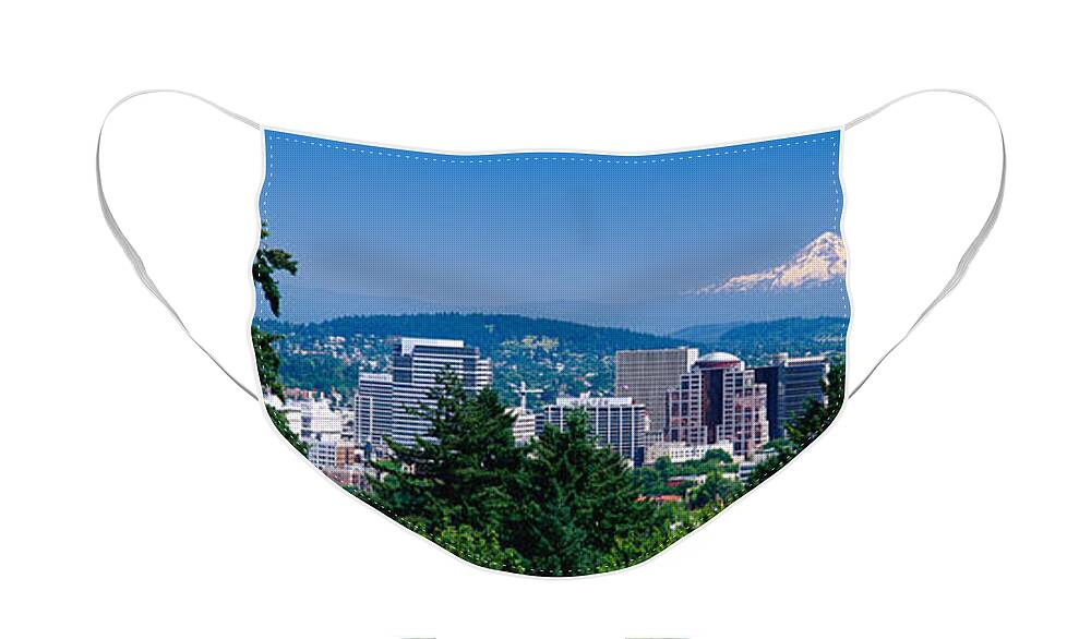 Photography Face Mask featuring the photograph Mt Hood Portland Oregon Usa by Panoramic Images