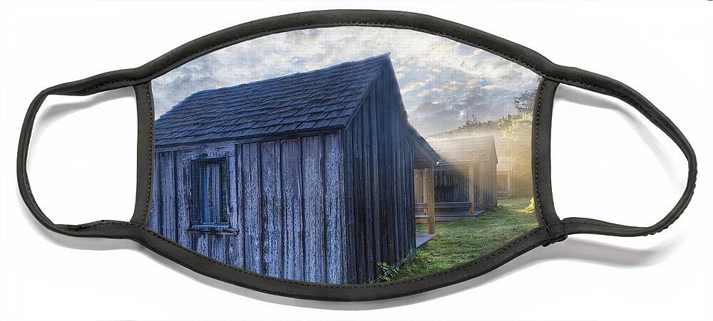 Appalachia Face Mask featuring the photograph Mt LeConte Cabins by Debra and Dave Vanderlaan