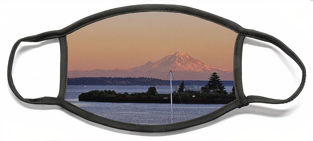 3scape Photos Face Mask featuring the photograph Mt. Rainier Afterglow by Adam Romanowicz