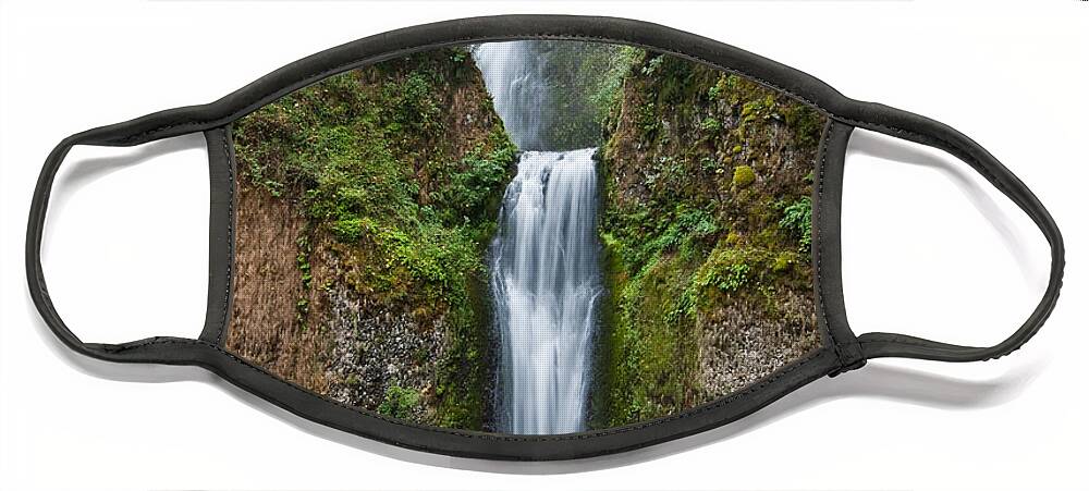 Beauty In Nature Face Mask featuring the photograph Multnomah Falls by Jeff Goulden