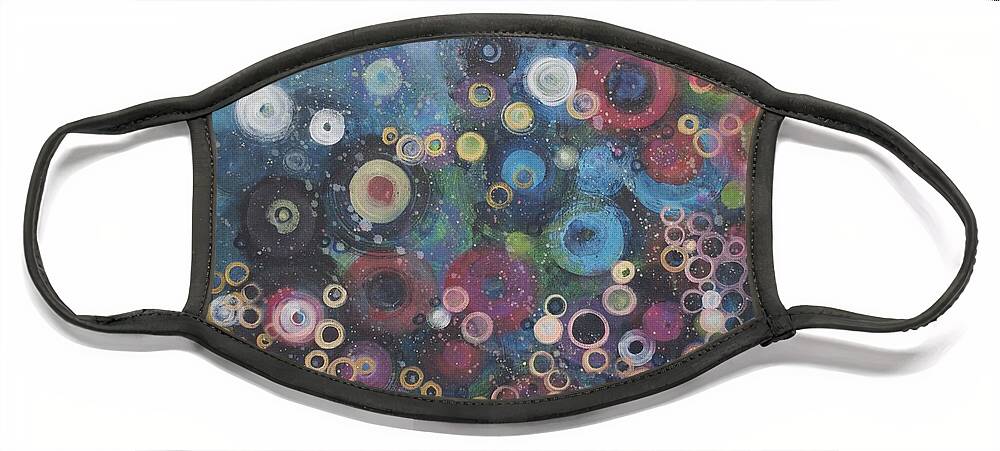 Love Face Mask featuring the painting My Most Favorite Circles by Laurie Maves ART
