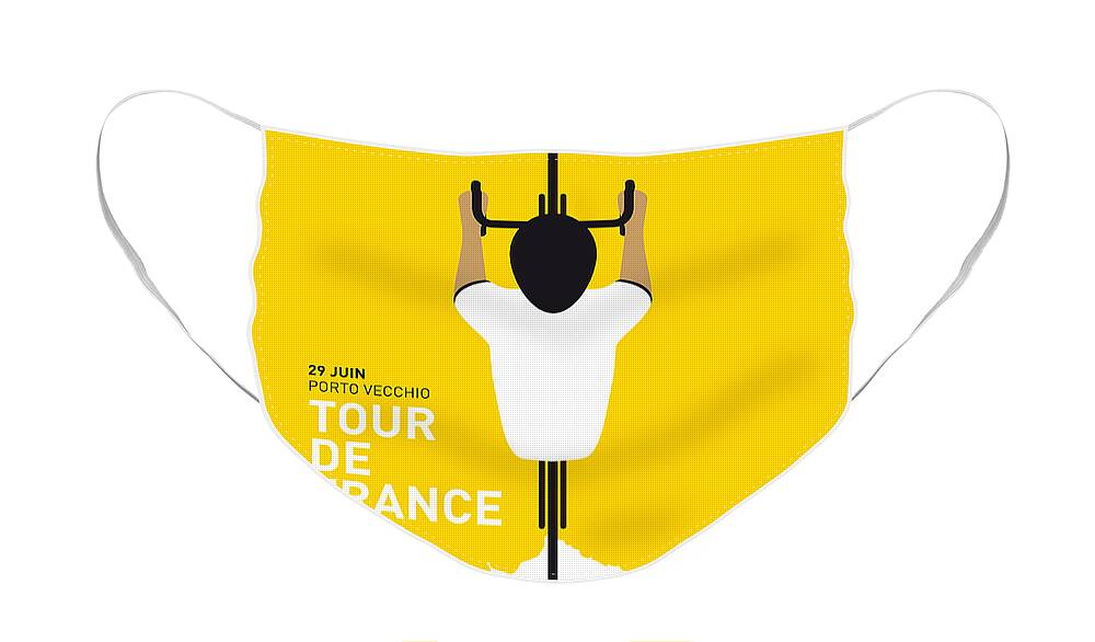 Cycling Face Mask featuring the digital art My Tour De France Minimal Poster by Chungkong Art