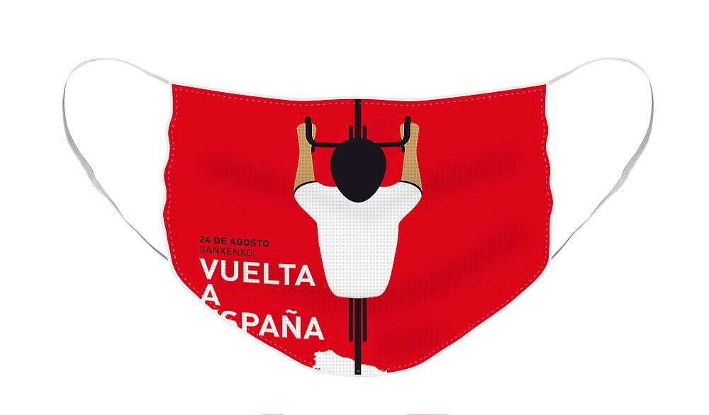 2013 Face Mask featuring the digital art My Vuelta A Espana Minimal Poster - 2013 by Chungkong Art
