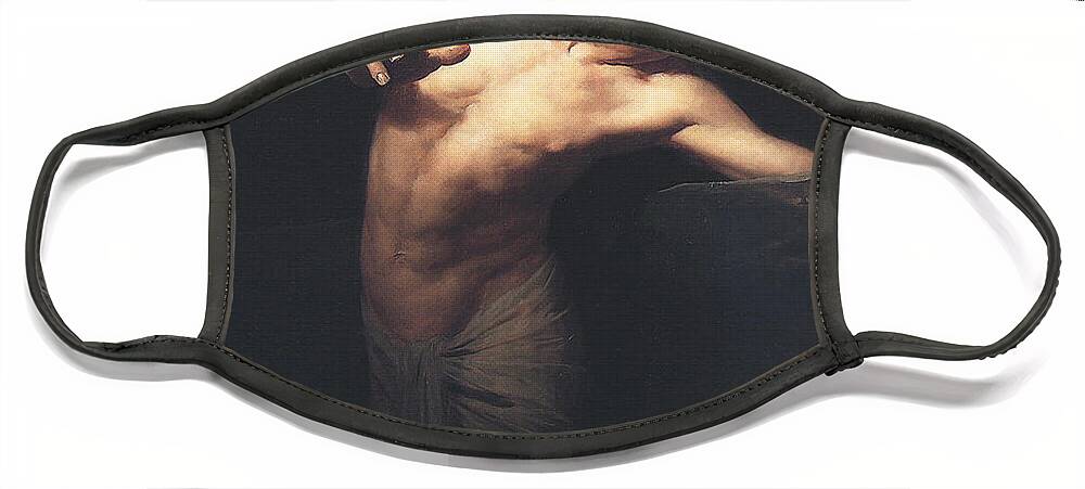 Narcissus Face Mask featuring the painting Narcissus by Gyula Benczur