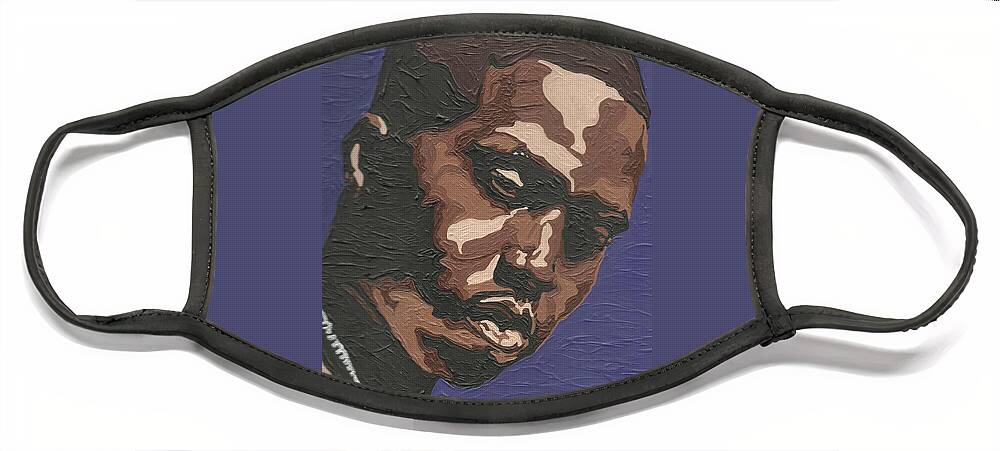 Nas Face Mask featuring the painting Nas by Rachel Natalie Rawlins