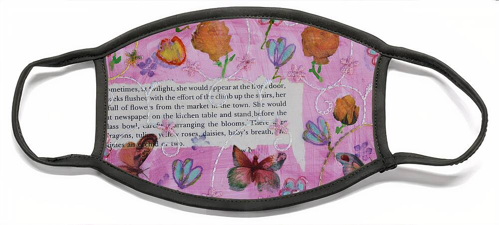 Butterfly Face Mask featuring the mixed media Nature 11 by Dawn Boswell Burke
