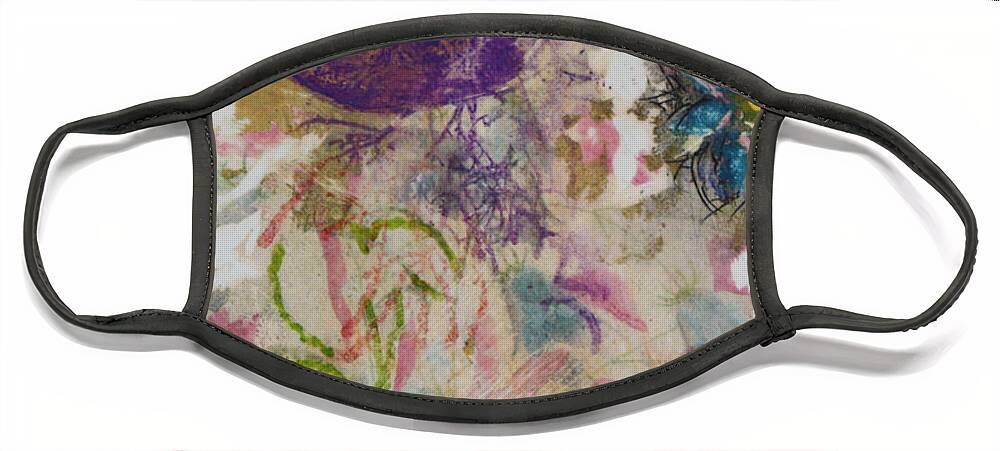 Butterfly Face Mask featuring the mixed media Nature 15 by Dawn Boswell Burke