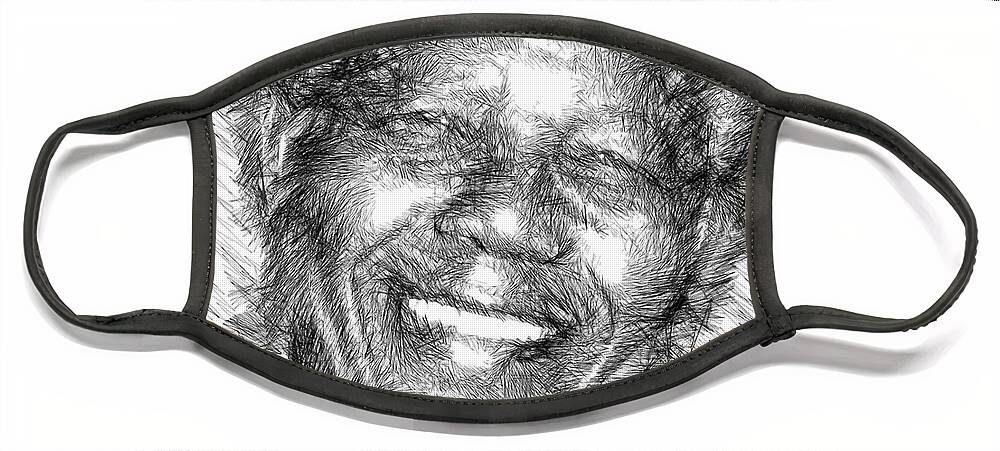 Nelson Mandela Face Mask featuring the digital art Nelson Mandela by Rafael Salazar