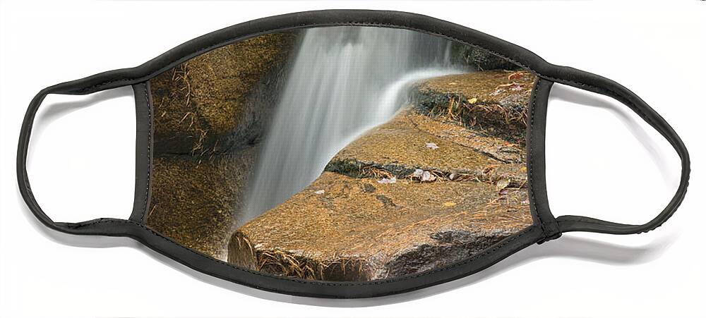 New Hampshire Face Mask featuring the photograph New Hampshire Waterfall by Nancy De Flon