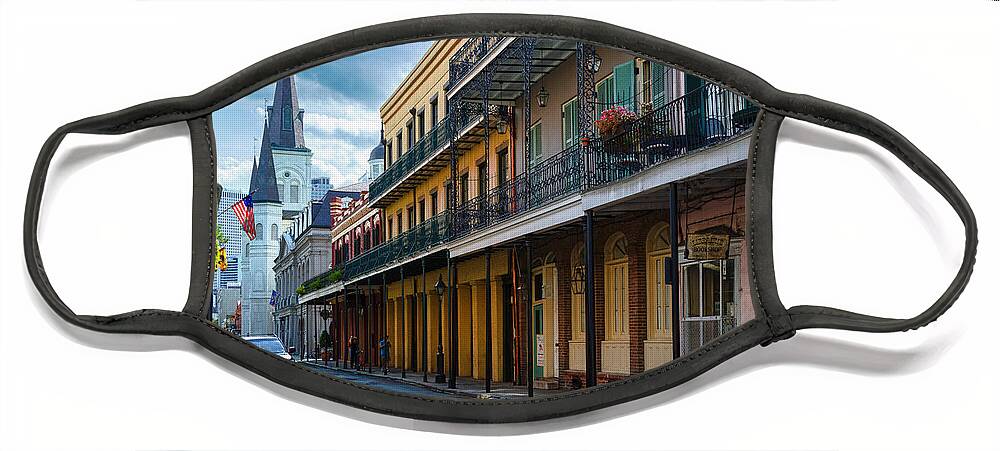 America Face Mask featuring the photograph New Orleans Street by Inge Johnsson
