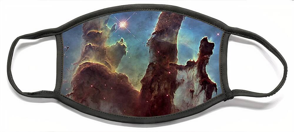 3scape Face Mask featuring the photograph Hubble Pillars of Creation HD Tall by Adam Romanowicz