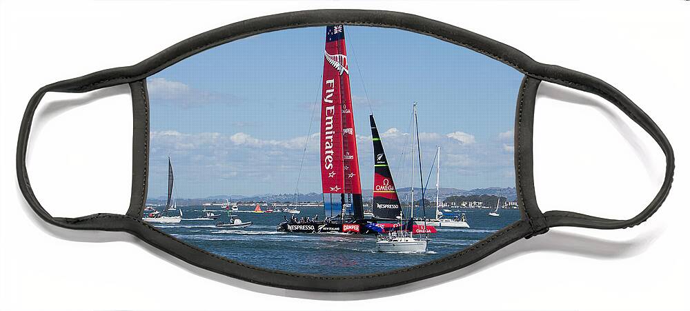Americas Cup Face Mask featuring the photograph New Zealand by Weir Here And There