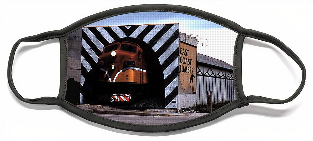 Mural Face Mask featuring the painting Night Train by Blue Sky