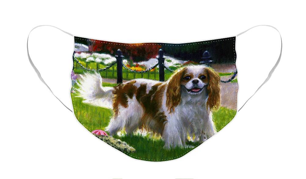 King Charles Cavalier Face Mask featuring the painting Noble by Candace Lovely