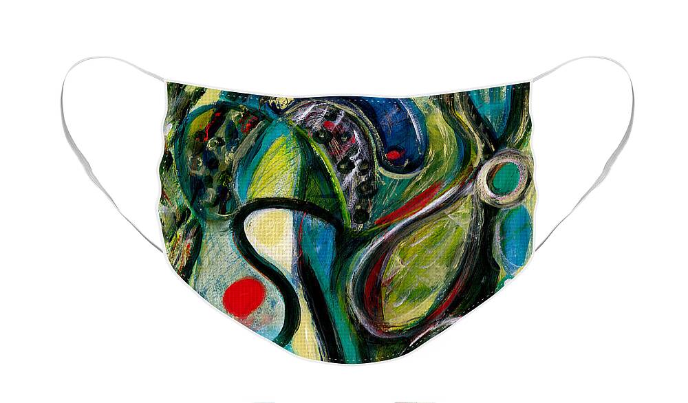 Abstract Art Face Mask featuring the painting Northern Lights 2 by Stephen Lucas