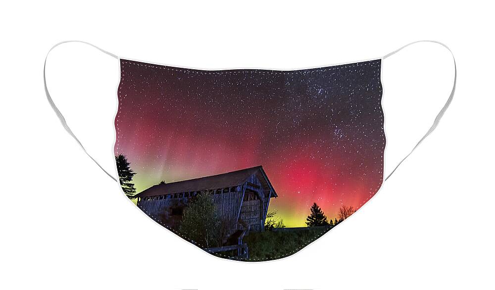 Aurora Borealis Face Mask featuring the photograph Northern Lights - Painted Sky by John Vose