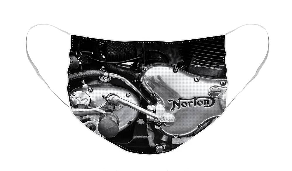 Norton Face Mask featuring the photograph Norton Commando 850 Engine by Tim Gainey