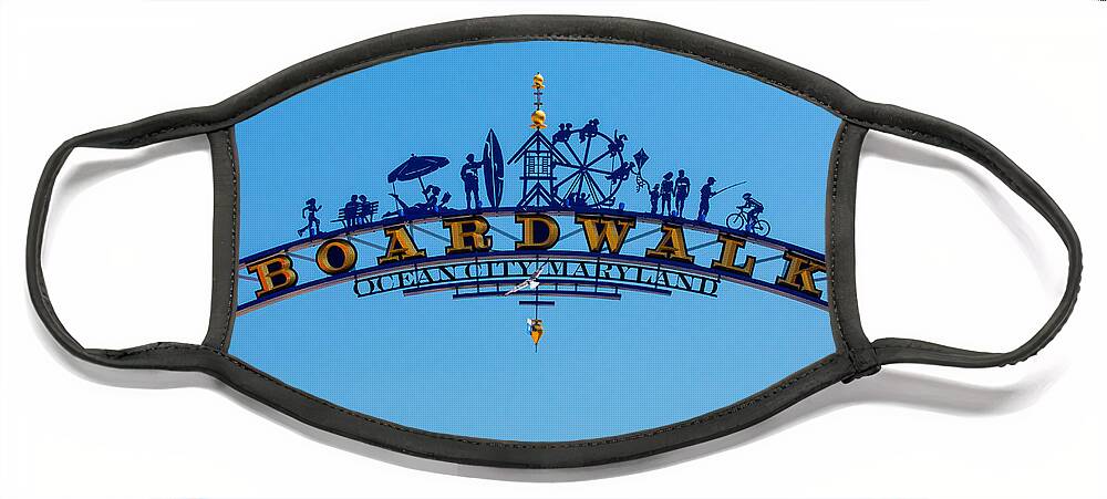 Ocean City Face Mask featuring the photograph Ocean City Boardwalk Arch by Bill Swartwout