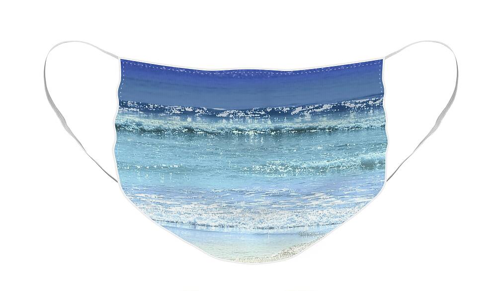 Water Face Mask featuring the photograph Ocean colors abstract by Elena Elisseeva