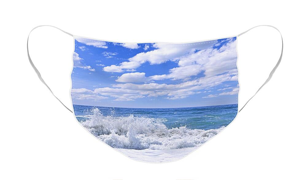 Surf Face Mask featuring the photograph Ocean surf by Elena Elisseeva