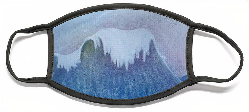 Ocean Face Mask featuring the painting Ocean Wave by Micah Guenther